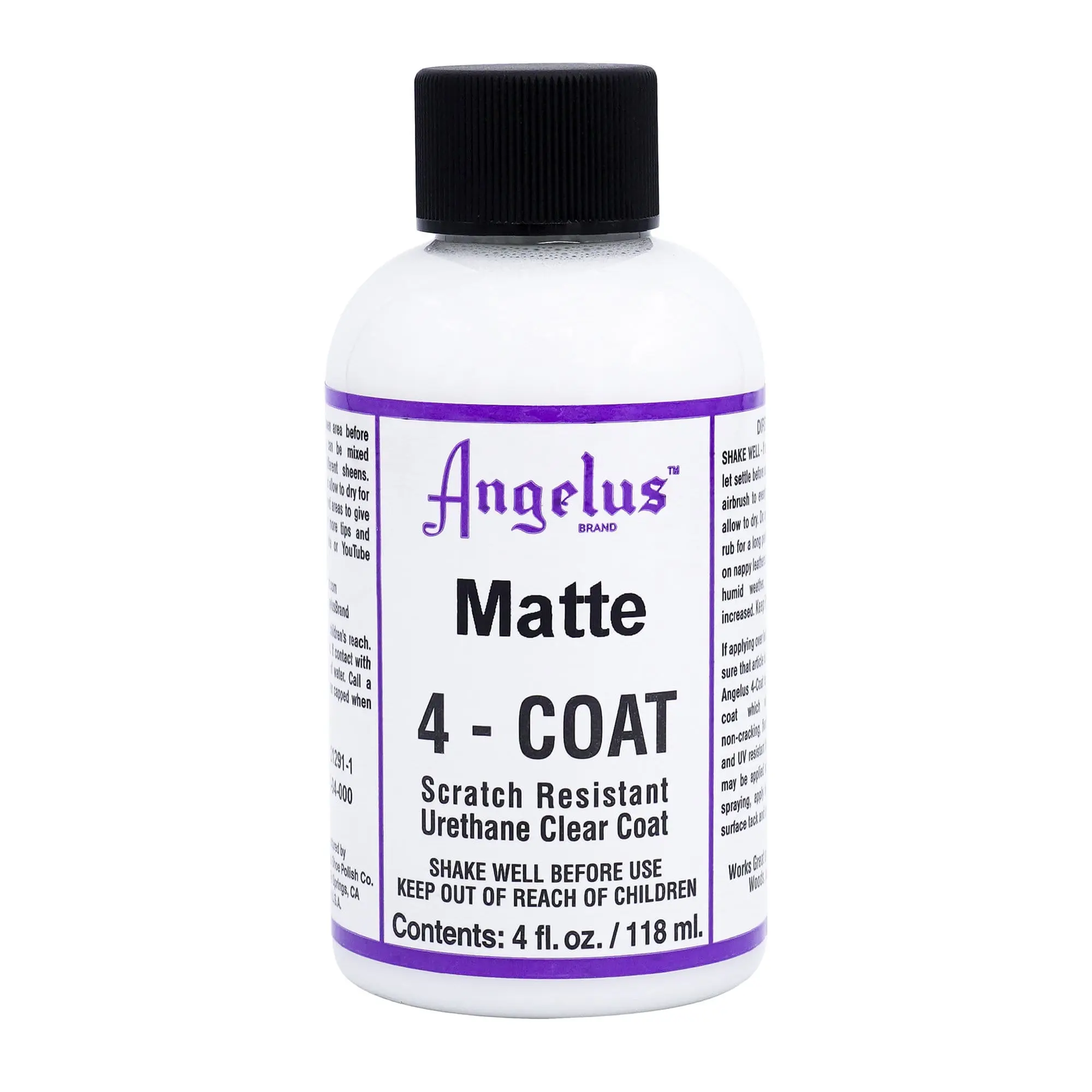 Angelus Matte 4-Coat, Scratch Resistant Urethane Clear Coat, Clear Coat, Top Coat, Matte