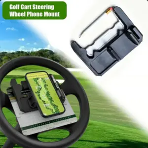 Golf Cart Steering Wheel Phone Mount Flip-Up Cell Phone Holder for Club Car with Secure Grip and Easy Access Smartphone Mount
