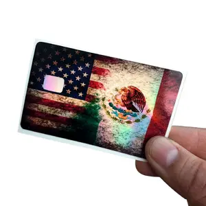 U.S MX Debit Card Sticker with USA and Mexico Flags Design for Travel and Personal Use