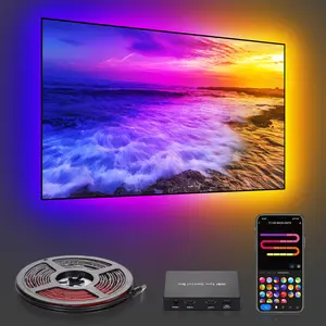 Deerdance Dreamscape HDMI 2.0 TV Backlight Kit Smart Voice control  Brilliant Colors App control Sync to screen and music Full Corners Mapping Capacity