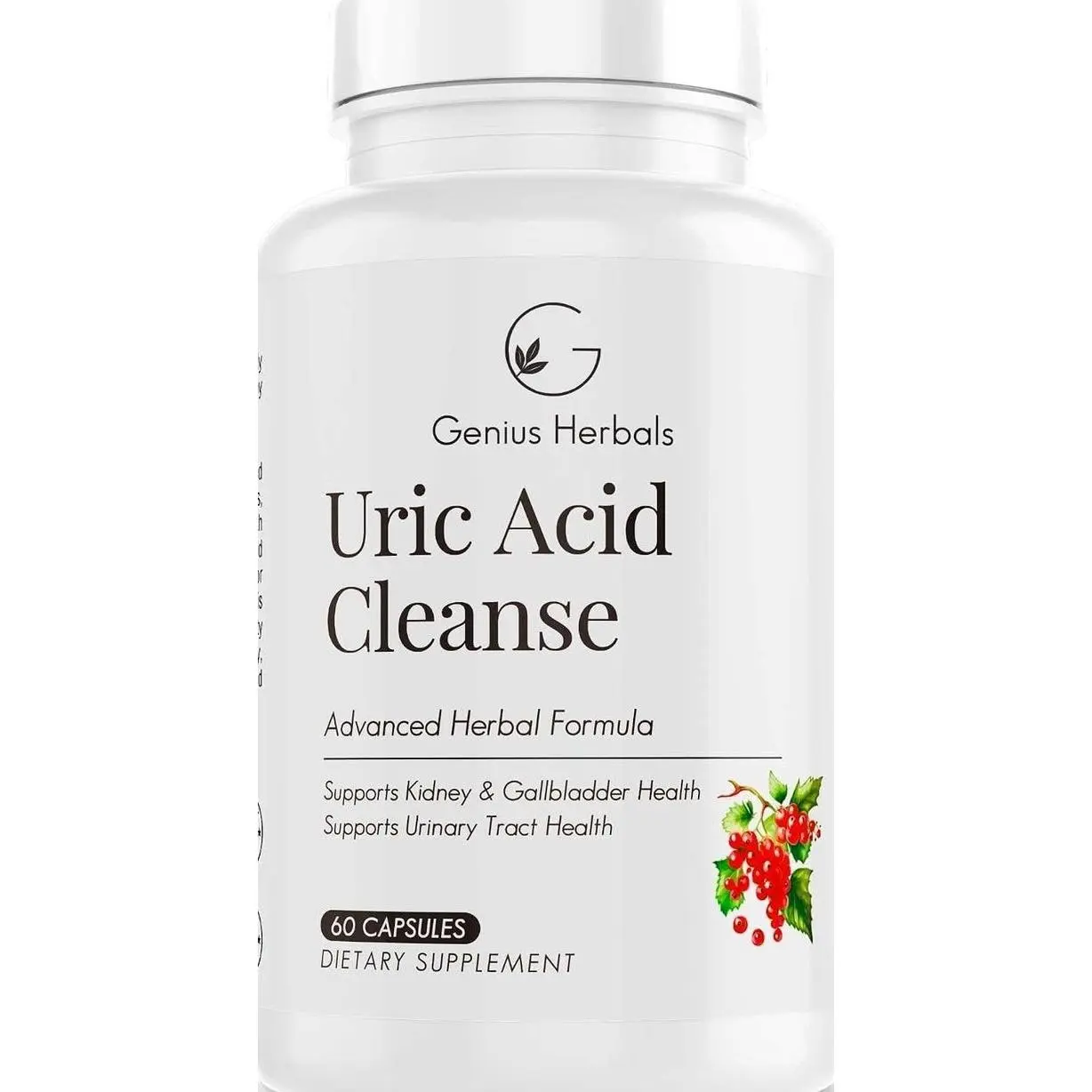 Genius Herbals Uric Acid Cleanse – Supports Kidney, Liver, Gallbladder & Urinary Tract Health, Advanced Herbal Formula - 60 Capsules