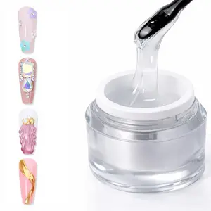 HOTSELL Nail Rhinestone Glue Gel 15ML Super Strong Adhesive for 3D Stones Charms Flowers Nail Art Decorations Clear Top Coat Gem Glue Wipe Off