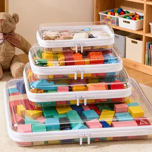 Clear Zipper Storage Box, 3 Counts Portable Waterproof Cosmetic Bags with Zipper, Multifunctional Travel Organizer and Toy Storage Bins, Multipurpose Storage