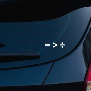 Equality Car Decal, = > ÷ Sticke, Equality is Greater than Division, LGBTQ+ Women's Rights, Human Rights, Bumper Sticker 3