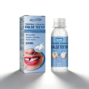 Temporary Tooth Filling Denture Kit, Moldable Dental Gel Dentures, TemporaryFillings Cavities and Teeth Fillings, Oral false tooth fake mouldable denture broken teeth replacement denture kit filling denture