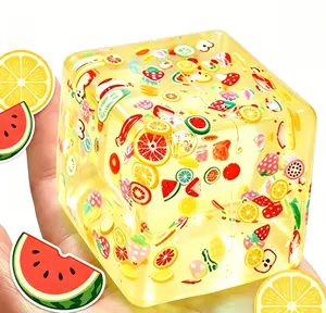 New 3D Cartoon Stress Relief Toy, Realistic Rubik's Cube Squeeze Toy with Fruit Slice Pattern, Infinite Stress Relief, Ideal for Anxiety Reduction, Fidget Relief. Valentine's Day and Easter gifts for kids gift exchange