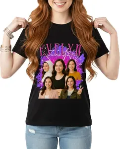 Custom Photo T-Shirt with Name – Retro Bootleg Lightning Party Design