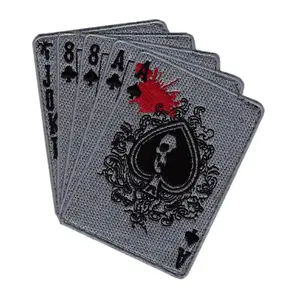 Acu Dead Man's Hand Aces and 8's Ace Skull spade Dead Card Patch Hook Patch