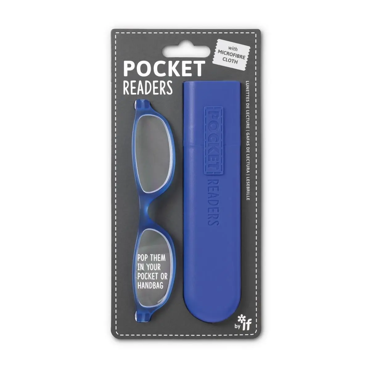 212 MAIN Compact Pocket Carry Eyeglasses - Rigid Unisex Plastic Frame, +1.5 Blue Tint Lenses, USA-Compliant Small Size, Includes Microfibre Cloth, High Quality Eyeglasses, Trending Eyewear (Single Item), High Quality Eyewear