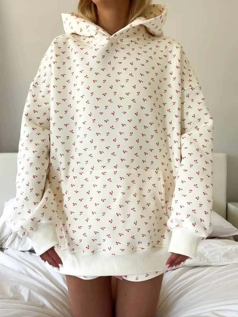 cherry hoodie burgundy - TikTok Shop