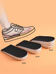 Invisible Comfortable Breathable Height Increasing Shoe Insoles, Unisex Casual Striped Design, Suitable for All Seasons, Breathable Heightening Insoles