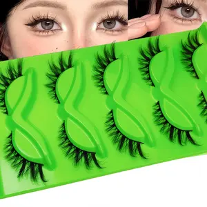 European and American Eyelash Demon, 5 Pairs Fake Eyelashes, Natural Barbie Style, Thick Comic Mixed Race Lashes, Eye Tail Design, Cosmetic, False Eyelashes Extensions