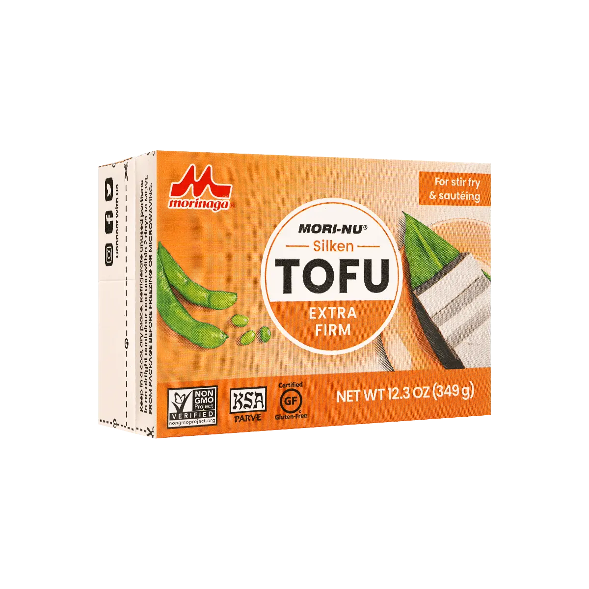 Mori-Nu Silken Tofu Extra Firm | Velvety Smooth and Creamy | Low Fat, Gluten-Free, Dairy-Free, Vegan, Made with Non-GMO soybeans, KSA Kosher Parve | Shelf-Stable | Plant protein