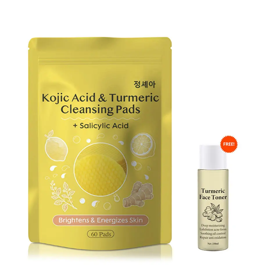 Turmeric & Kojic Acid Cleansing Pads – Brighten Skin, Fade Dark Spots & Gently Exfoliate | Glow Boosting Face Pads for Smooth, Radiant Skin | Mother’s Day Skincare Gift