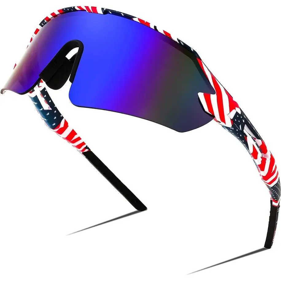 FEISEDY Bold Retro Look Retro Sport Style Dark Lenses Sports Sunglasses for Men, UV400 Protection Outdoor Cycling Driving Glasses B2987, Uv400 Protection Sports Eyewear