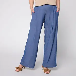MarlaWynne WynneCollection Pique Tencel Blend Pleated Pant