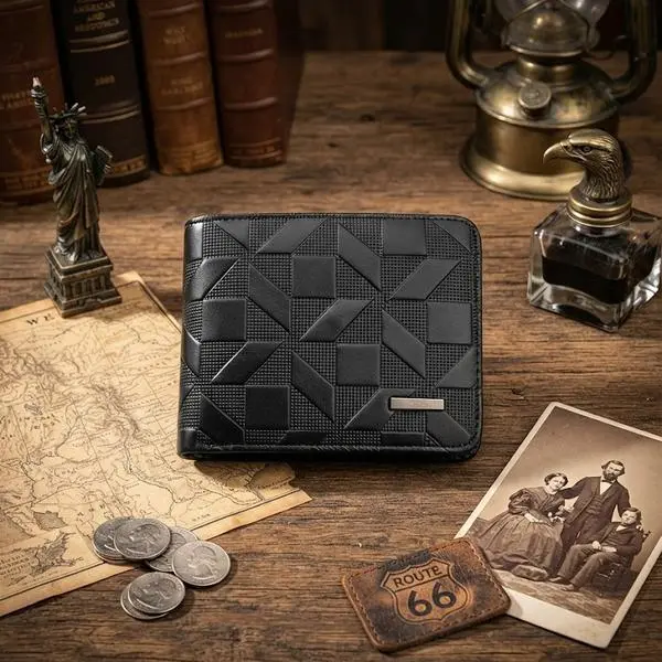 GOODBEE Men's Leather Zip Wallet, Bifold Card Holder with Multiple Card Slots, Cash Compartment & Secure Zip Closure