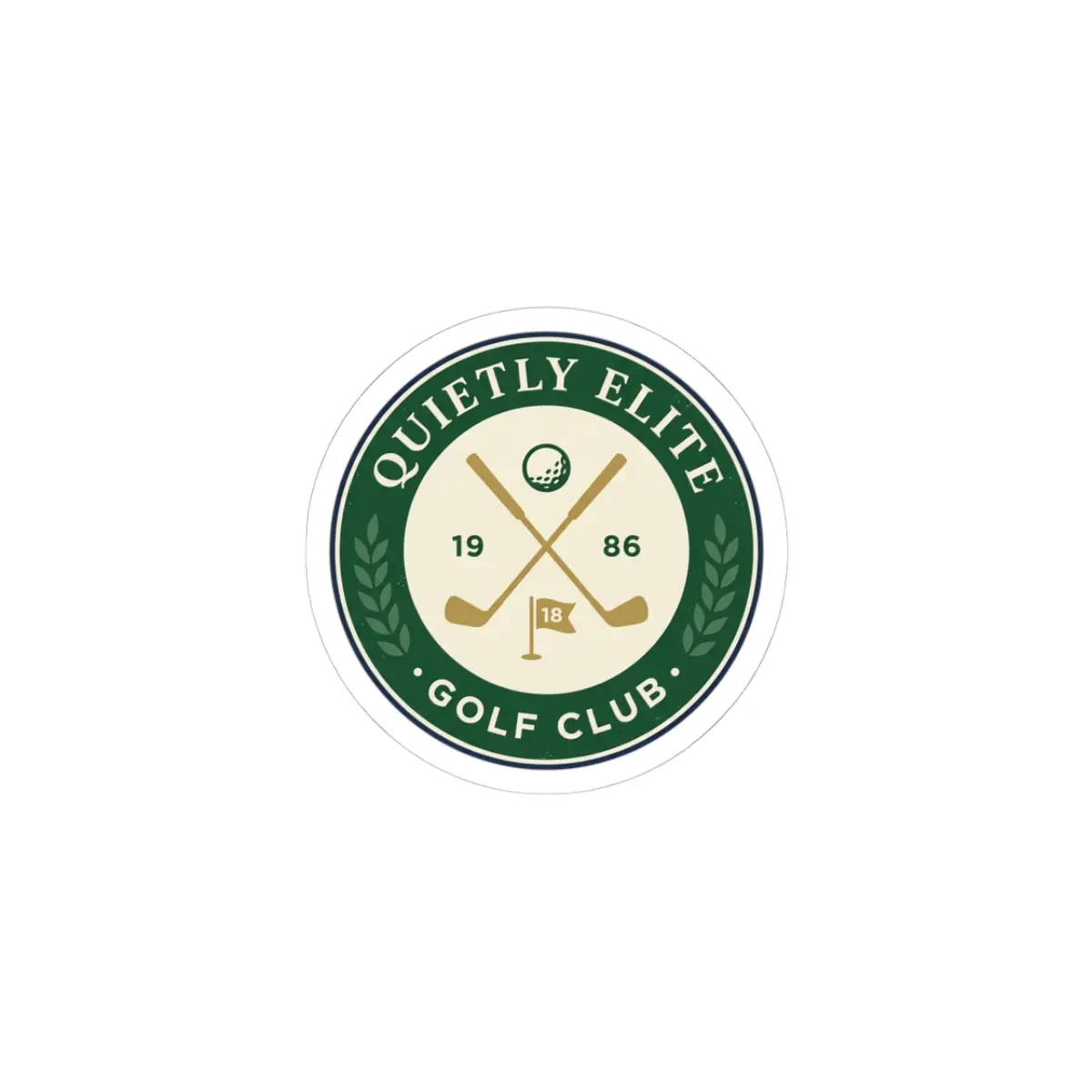 Vintage Round Vinyl Kiss-Cut Glossy Golf Club Stickers, Environmentally Friendly Inks, Country-Club Aesthetic Decals for Golfers, DIY Scrapbooking