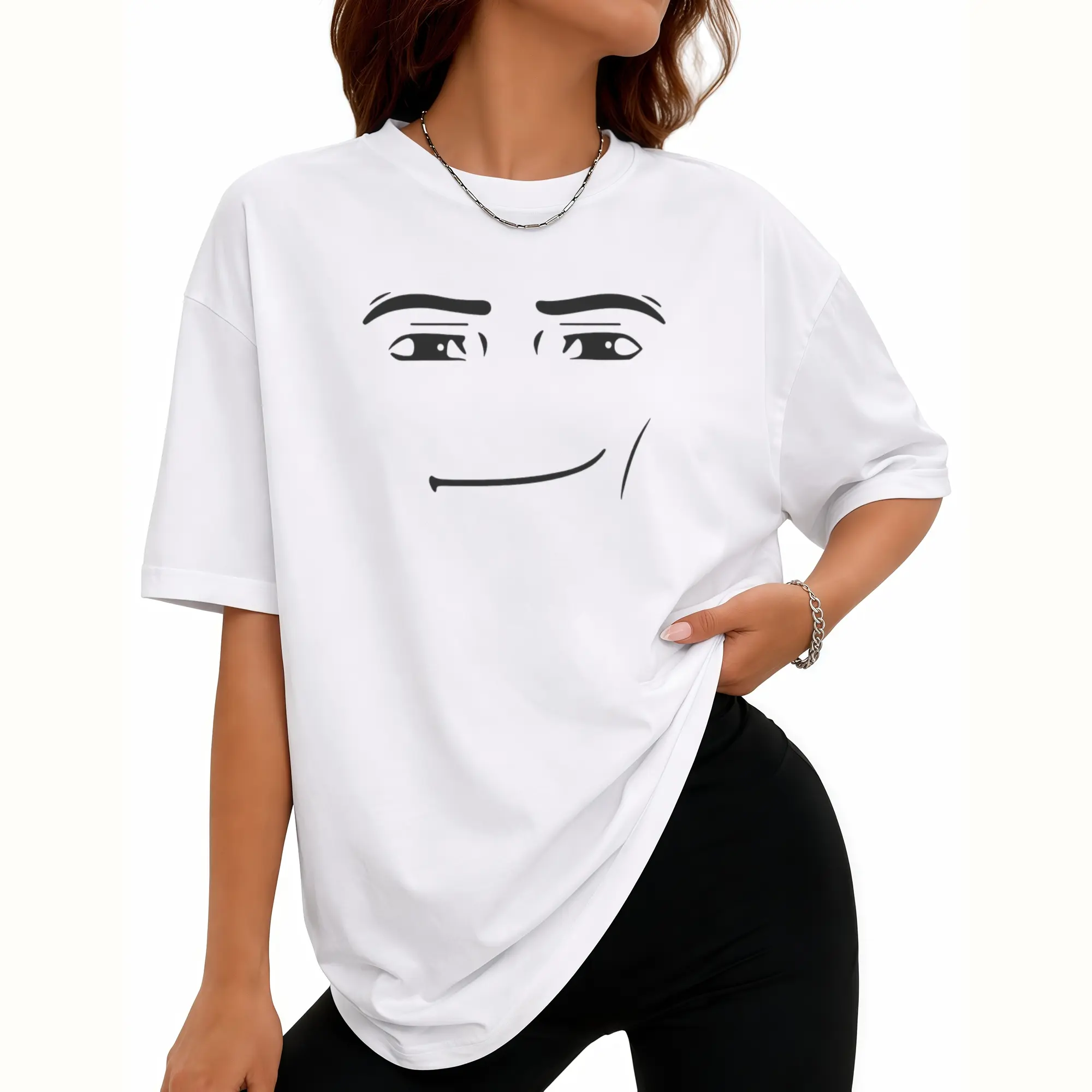 [100% Cotton] Roblox Man Face T-Shirt, Meme Shirt, Funny Shirt, Gift For Gamers , Classic Vintage T-Shirt Collection Adult Unisex T-Shirt Golf Gift T-Shirt For Men And Women Art Graphic Tee Fit