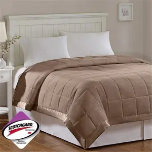 212 MAIN Windom Microfiber Down Alternative Blanket - Brown, Full/Queen Size, Moisture-Resistant Polyester Fiber Bedding Accessory, Soft Warm Blanket