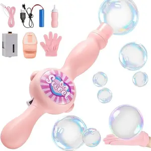 Interactive Fog Bubble Wand Handheld Fun Toy for Children Science Exploration Adjustable Soft Mist Bubbles Ideal for Christmas Halloween Thanksgiving & Birthday Presents - Plastic