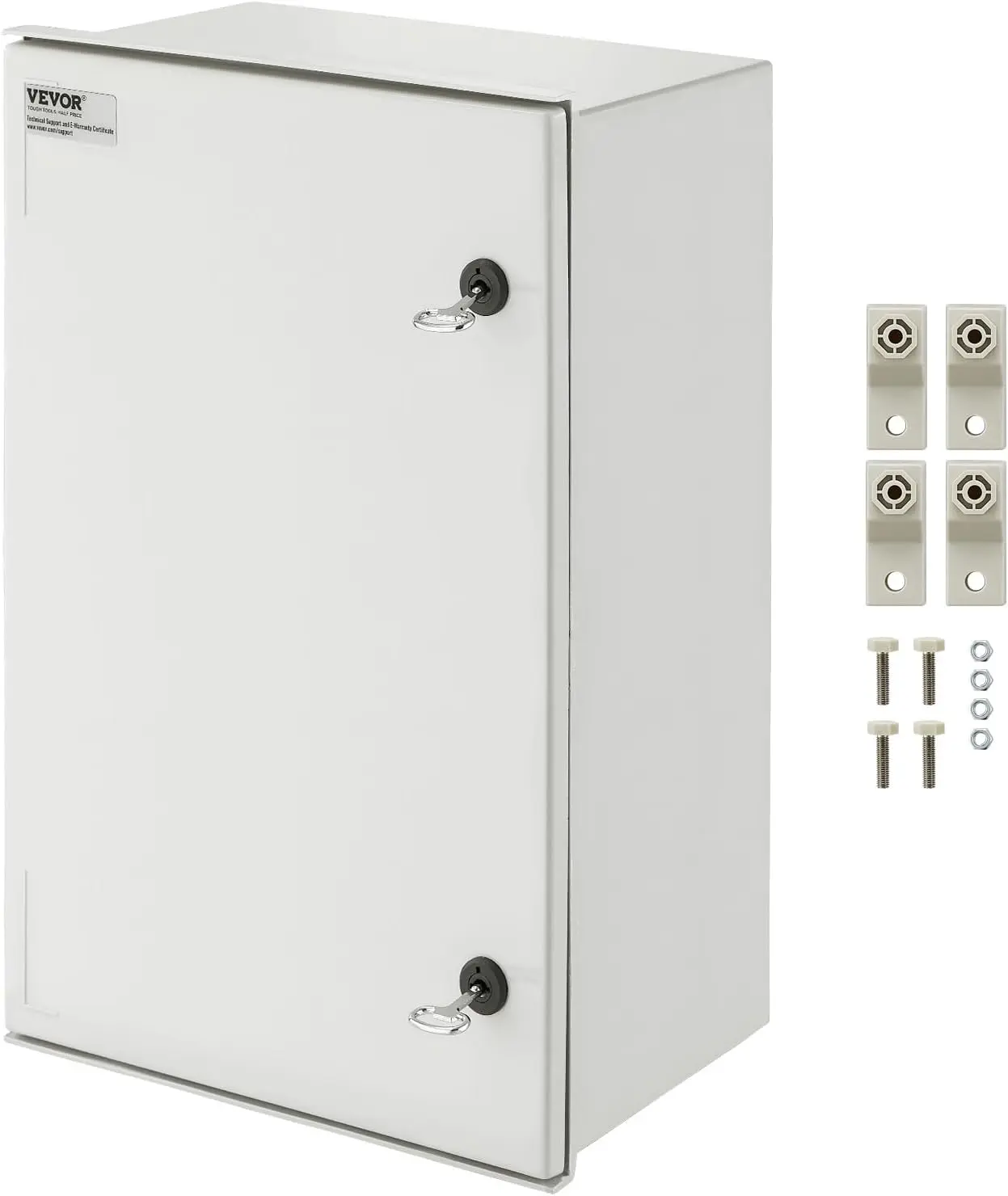 VEVOR Fiberglass Enclosure 23.6 x 15.7 x 9.1 Electrical Enclosure Box NEMA 3X Electronic Equipment Enclosure Box IP65 Weatherproof Wall-Mounted Electrical Enclosure with Hinges & Quarter-Turn Latches