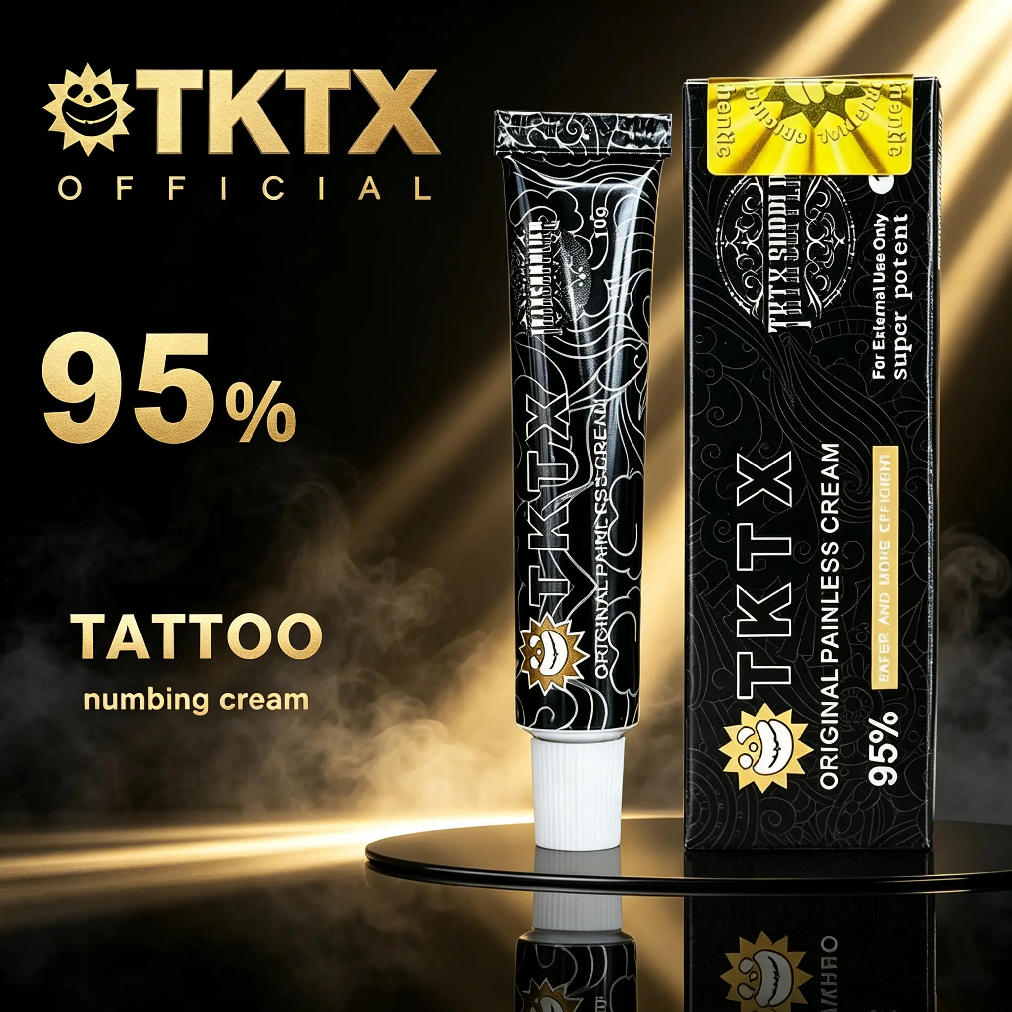 TKTX 95% Maximum Strength Tattoo Numbing Cream, 10g Single-Use Portable Travel Tube, Non-Greasy Fast Absorbing Topical Anesthetic Cream, Long Lasting Pain Relief for Tattooing, Microblading, Permanent Makeup, Piercing, Suitable for All Skin Types