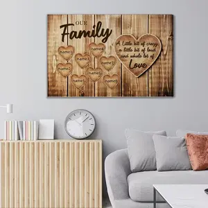 2D Flat, Personalized Family Tree Wall Art - Custom Name/Date/Relationships Suitable for Living Room, - Modern/ Genealogy Chart with Wrap-Around Frame - Wedding, Anniversary Gift for Home Decoration - / Hook-Mountable Canvas, 2D Flat