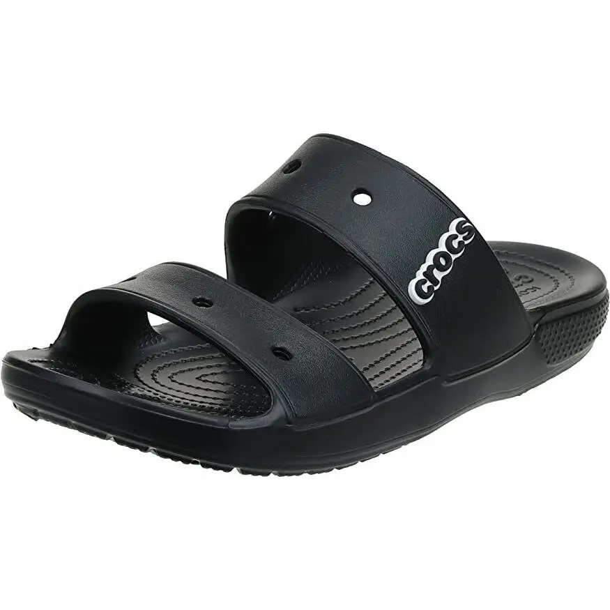 Crocs Unisex Classic Two-Strap Slide Sandals - Black 206761-001 Crocs Unisex Classic Two-Strap Slide Sandals - Black 206761-001