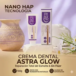 AstraGlow Pasta de dientes con hidroxiapatita nano, sin fluoruro, aliento fresco, ingredientes naturales, Con ingrediente NHA que repara eficazmente el esmalte dental.