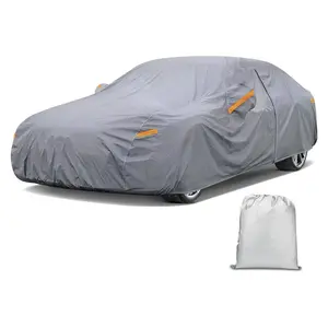 Nilight Car Cover Waterproof All Weather for Automobiles, Heavy Duty Outdoor Full Cover Rain Sun UV Protection with Zipper Cotton, Extra Thick Car Covers,Universal Fit for Sedan-Length (186" to 193")