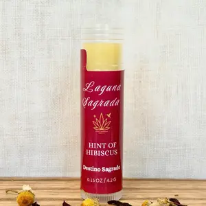 Laguna Sagrada Organic Lip Balm Hint of Hibiscus 0.15 oz 4.2g Natural Moisturizing Lip Care