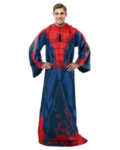 Northwest Spider-Man Spidey Webs Adult Silk Touch Comfy Throw Blanket with Sleeves, 48" x 72"