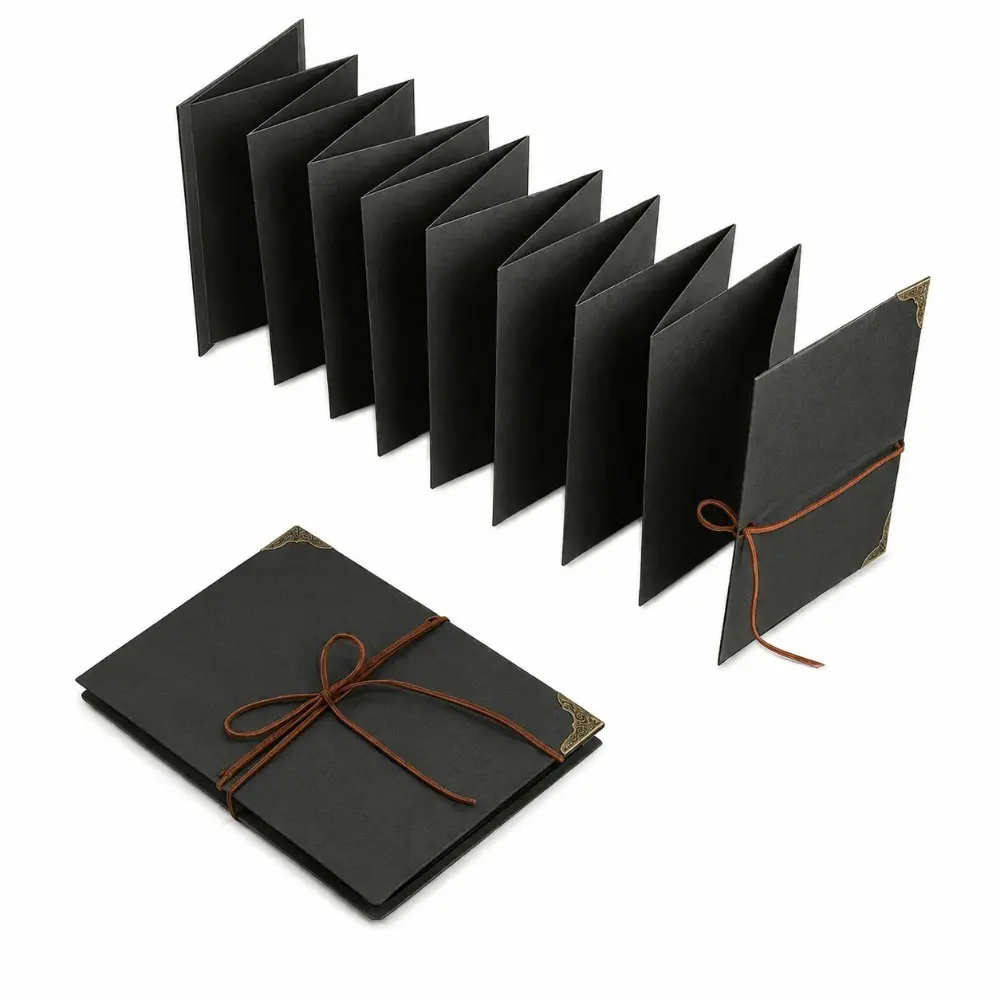 Kraft Paper Scrapbook Album (99+ in), Stretchable Folding Memory Book with DIY Accessories Set, Home Decor Photo Album for Wedding Anniversary, Scrapbook for Boyfriend