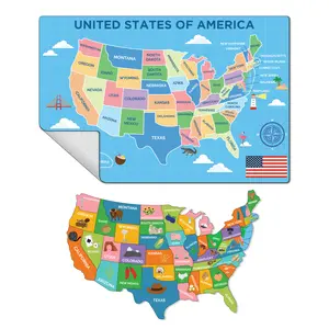 Comix Reusable Magnetic USA Map Whiteboard Set – 50 States Capitals Geography Learning Tool for Homeschool & Classroom Ages 5-12 summervibes