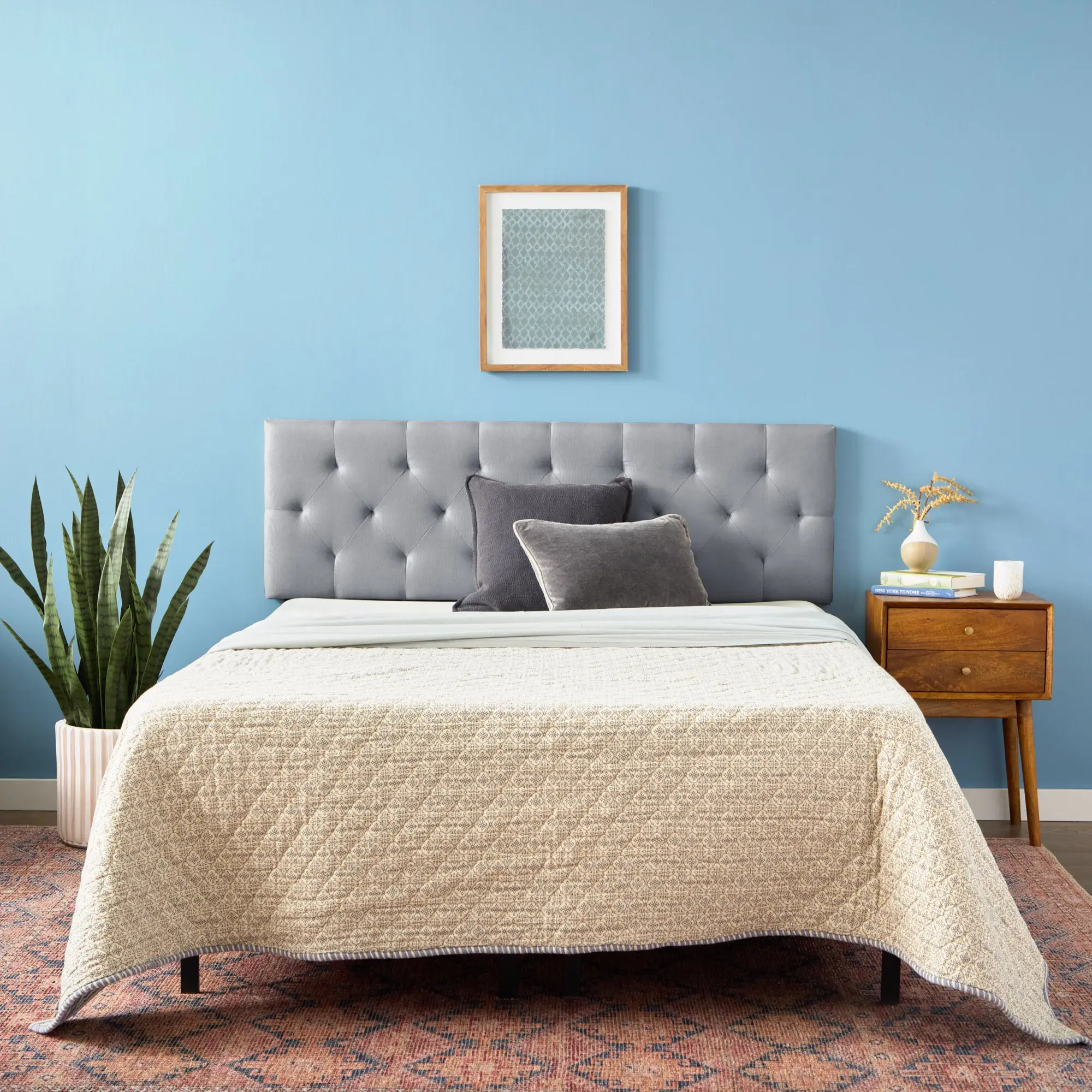 Modern Upholstered Headboard - Linen-Inspired Diamond Tufted Design, Modern Bedroom Indoor Furniture Bed Frame Accessory, Classic Modern Headboards