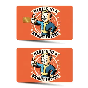 Fallout Game Character Pattern Credit Card Skin, 2 Counts/set Ultra-thin Waterproof Scratch Resistant Credit Card Sticker, Personalized Bank Card Skin