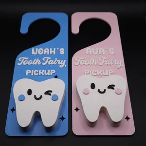 Personalized Name Tooth Fairy Door Hangers for Kids Personalized Blue & Pink Designs Decor Decoration