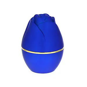 JTV Blue Rose Shaped Ring Gift Box with LED light