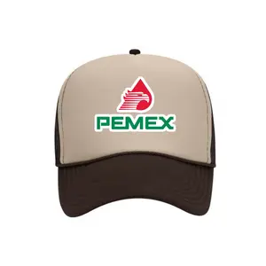 Pemex Mexico Logo Adjustable Size Cotton Snapback Hat - Unisex Brown/Tan Casual Hand Wash Cap for Men's Snapback, Casual, Brand Logo, Adjustable Size Hats, Snapback Hats