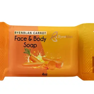 Byenblan Carrot 24 Pieces Soap 12 for Free | Daily Glow & Gentle Facial Cleanse for Acne & Eczema | Anti-Inflammatory & Antioxidant Properties | Exfoliating & Smoother Skin | Cleansing & Skin Repair
