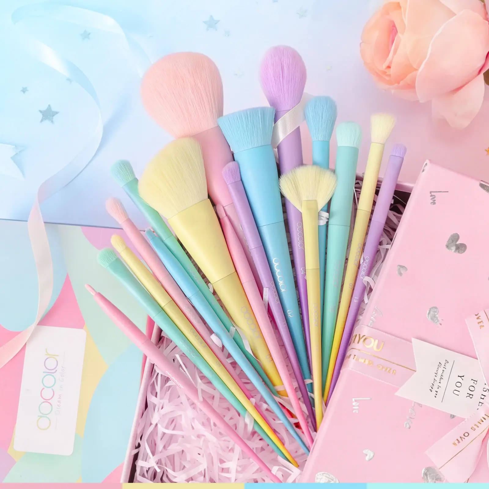 17-Piece Unicorn-Themed Makeup Brush Set, Multifunctional Makeup Brushes, Covering Everything from Foundation to Lip Makeup, Soft and Skin-Friendly without Any Scratchiness—Flawless Look for Beginners, Makeup Brushes Kits, Cosmetics Brushes Set