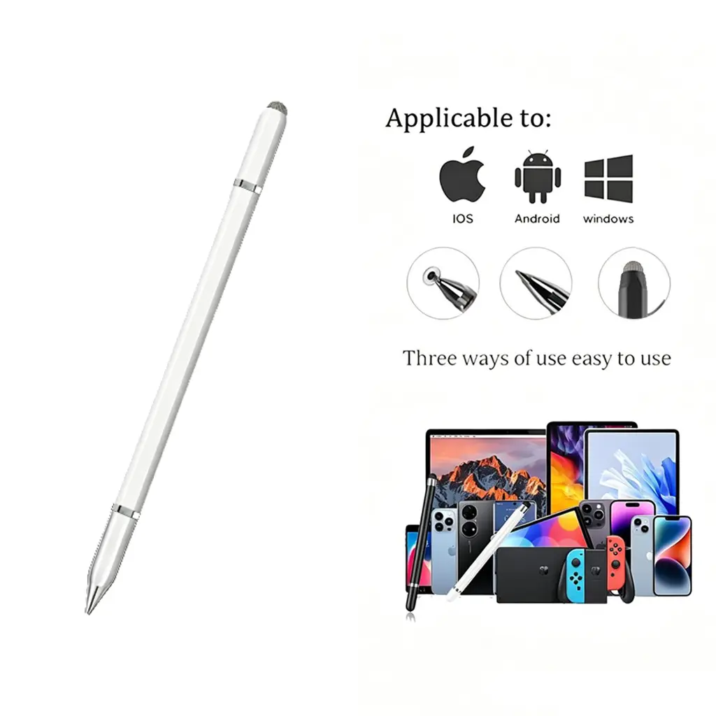 3-in-1 Capacitor Stylus Pen - High Precision, Smooth Glide Tablet & Smartphone Accessory with Magnetic Attach Design, Universal for iPad, iPhone, Android Touchscreens, Stylus-Based for Sketching, Note Taking, Accessories