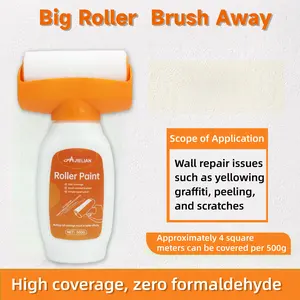 Household Portable Large Roller Water-Based Wall Repair Paint, Interior Wall Paint, White Latex Paint, Repair Agent, White Wall