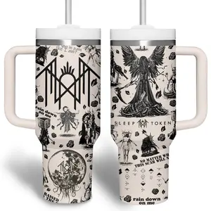 Sleep Token Music Cup 20 oz & 40 oz Tumbler With Handle Take Me Back to Eden 40oz Stainless Steel BPA Free Leak Proof Double Wall Perfect Gift For Fans Women Men