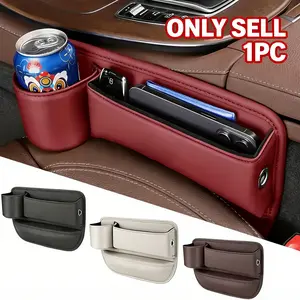1pc Car Seat Gap Organizer with Cup Holder | Vehicle Armrest Storage Accessory, Door Storage, Multifunctional Car Organizer, Car Console Organizer -Functional Organizer Storage Bag for Driver's Side