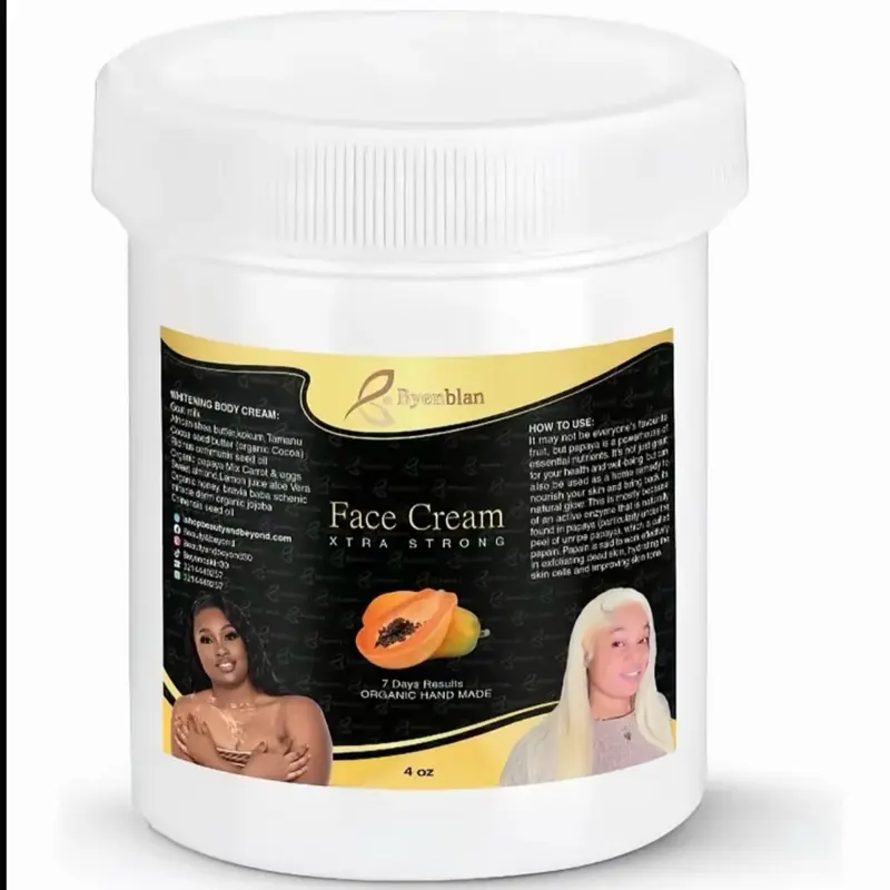 BYENBLAN Papaya Brightening Face and Body Cream, Fades Dark Spots & Evens Tone for a Radiant Glow, Extra Strong Formula, 4oz