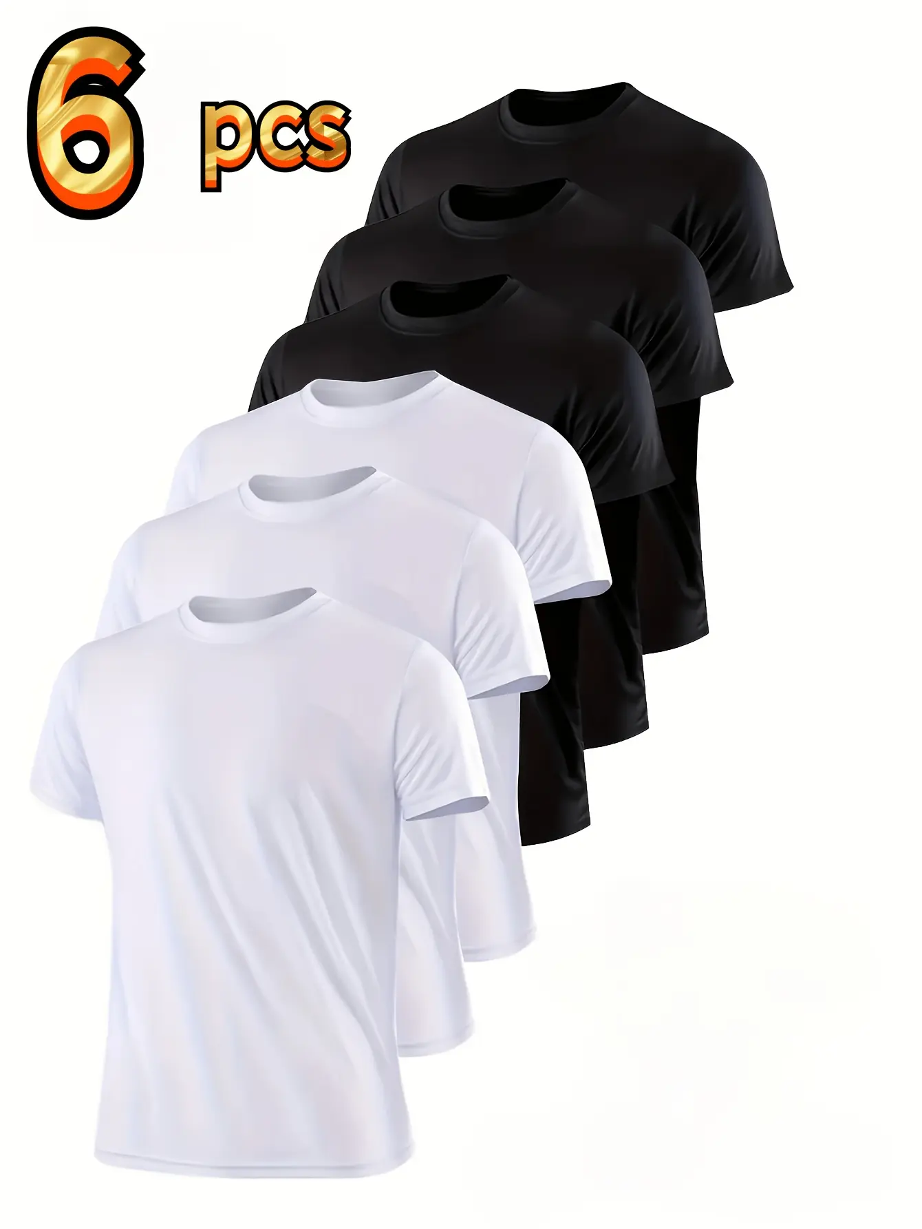 6-Pack Kids' Universal T-Shirts in Neutral Colors, Half Sleeve Breathable Mesh Tees for Girls & Boys, Quick-Dry Kids Clothing for Summer & School, Sports Clothing Set, Back To School Haul