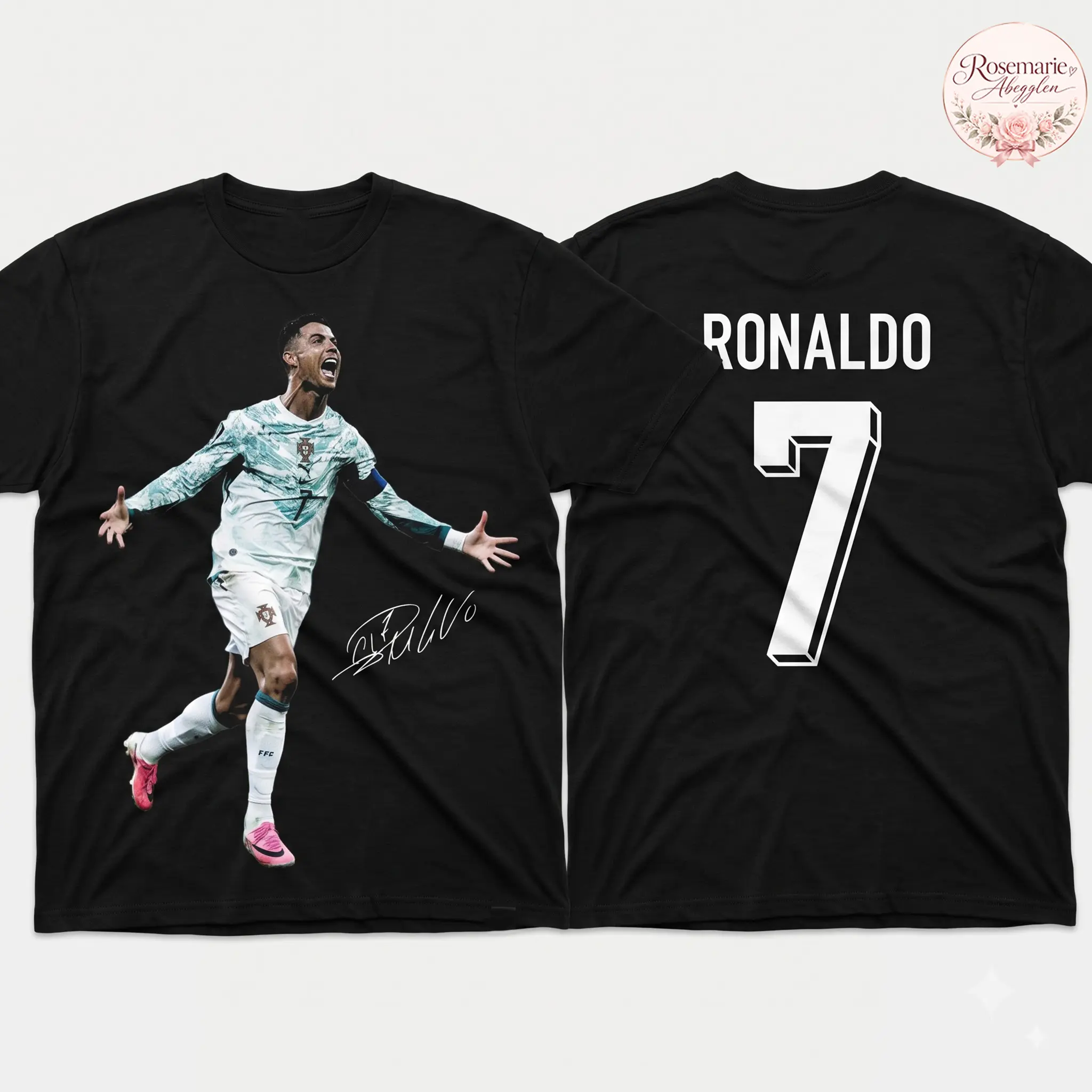 Cristiano Ronaldo CR7 Portugal Number 7 Soccer T-Shirt - Adult Men's  Football Fan Gift Tee Casual Classic