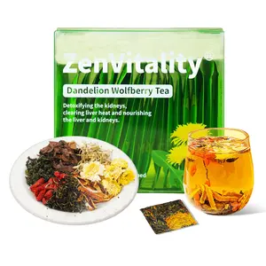 Dandelion Wolfberry Tea – Upgraded Version, Natural 7-Herb Blend, 15 Individually Wrapped 5g Pressed Tea Cakes CGT